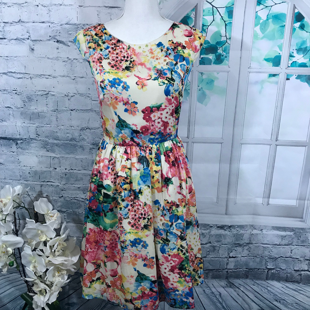 Rhyme Floral Mini Dress Sz XS (I11)